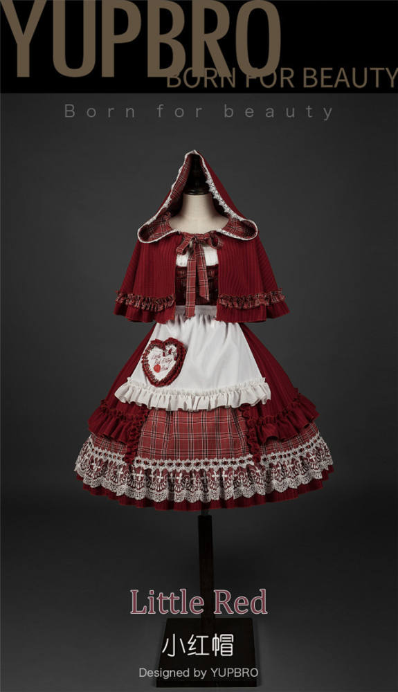 YUPBRO Lolita ~Little Red Riding Hood Soft Lolita JSK Fullset -Ready Made