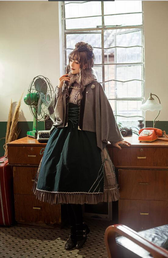 MISS 1860~ Vintage Lolita Cape+Skirt+Corset+Blouse -out
