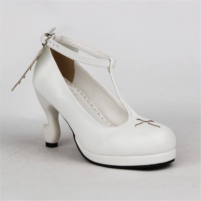 Angelic Imprint- Elegant T-shaped Straps Lolita Heels Shoes with Angel Wings