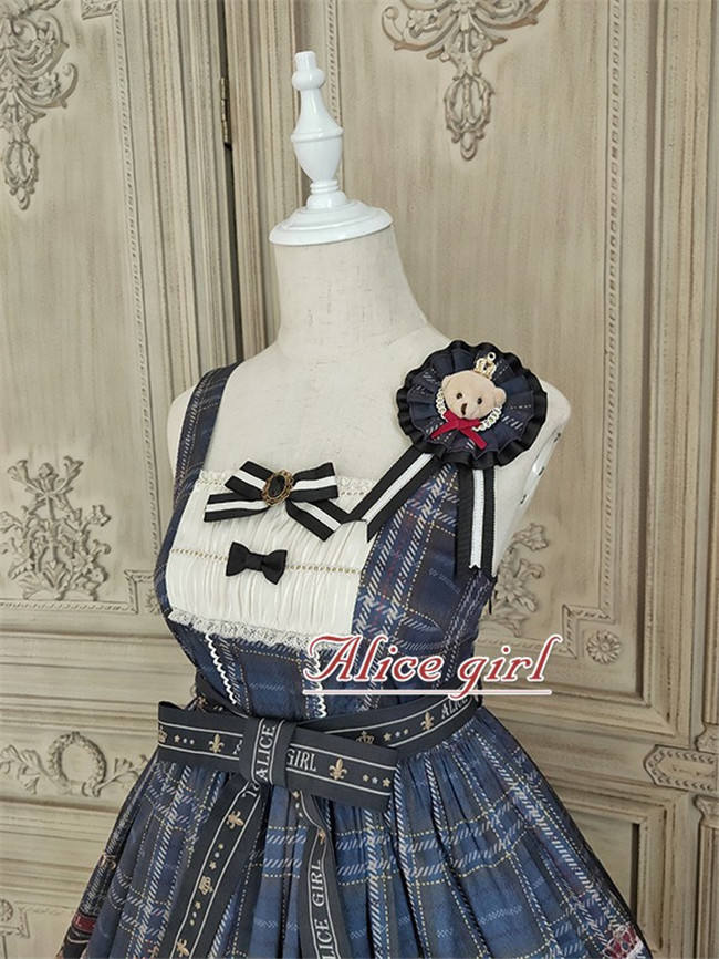 Alice Girl ~Gingham Teddy Lolita JSK -Pre-order