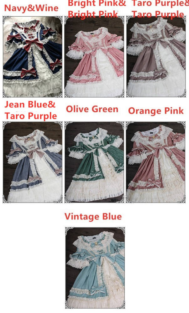 Moira~ Lolita Short Sleeves OP Dress -Sax Size XL In Stock