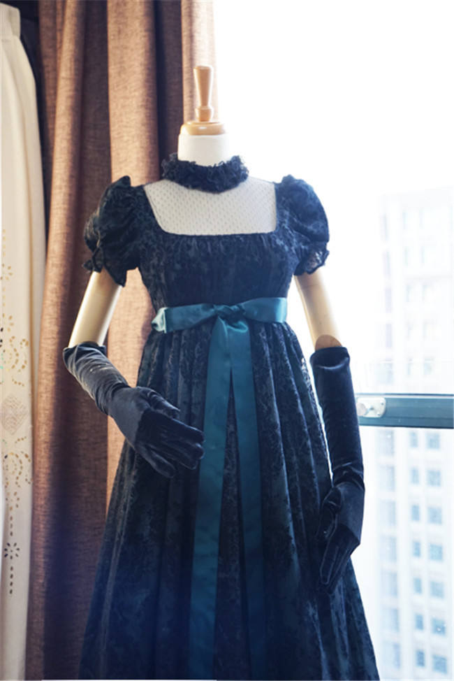 Josephine~ Gothic Chiffon Lolita High Waist Jumper Green XL - In Stock