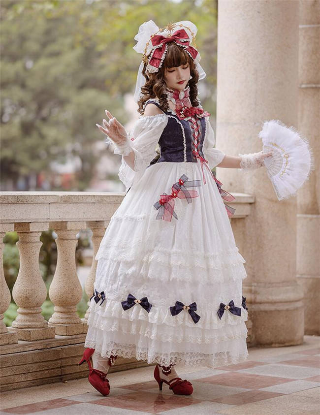 Little Dipper ~White Snow Lolita Vest + OP Set Short/Long Version