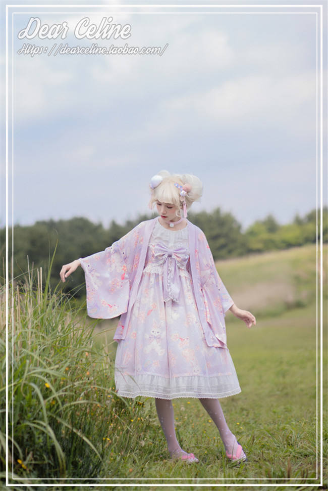 Dear Celine ~Sakura Rabbit~ High Waist Lolita JSK -Ready Made
