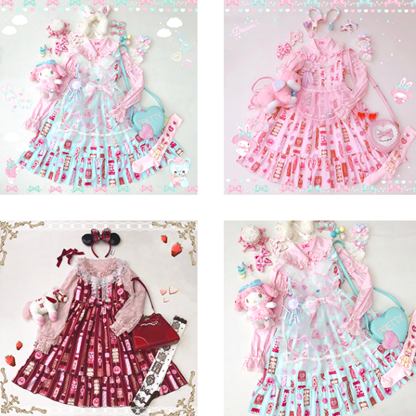Diamond Honey ~Candy Store Sweet Lolita Jumper -3 Pink L in Stock