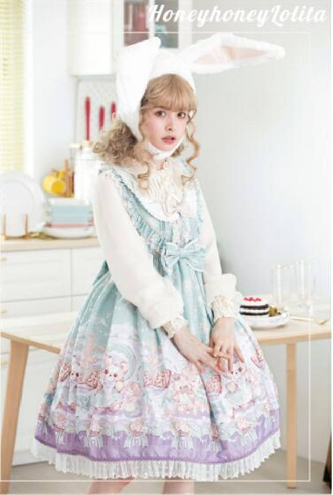 Doll and Bear Dance Series~Sweet Lolita Jumper/Skirt -Ready Made