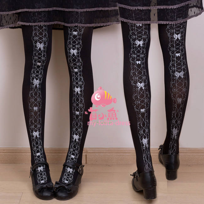 Girls' Dream Lace Gold Lolita Velvet Tights