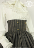 Miss Point~Vintage School High Waist Stripe Fishbone Lolita Skirt-out