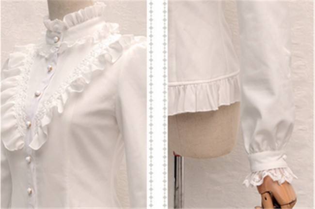 Vintage Thickening Thermal Stand Collar Lolita Blouse
