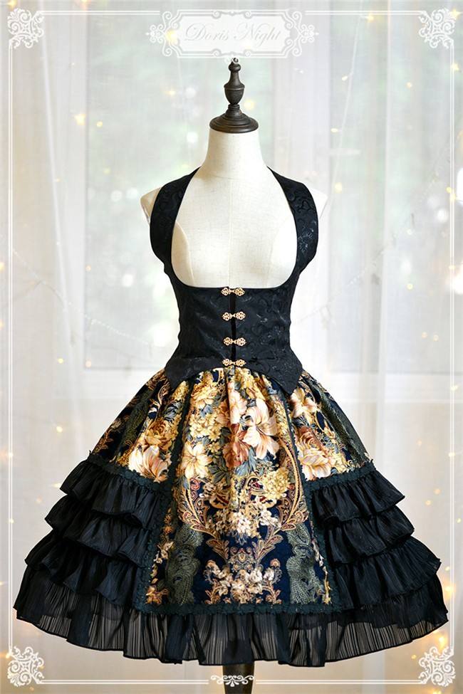 The Night Rose~ Pure Cotton Jacquard Corset Vest