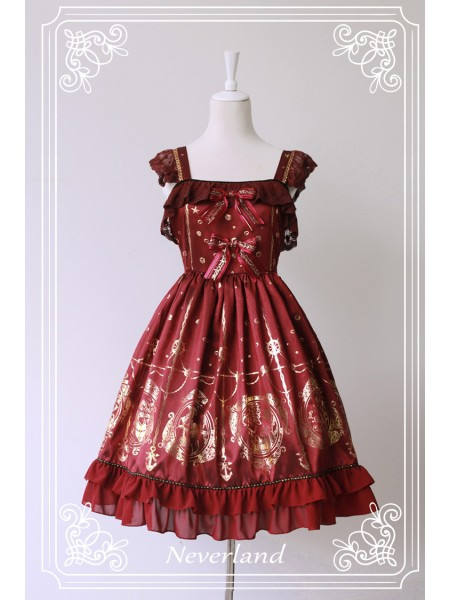 ***The Mermaids Singing*** Series Gold Stamping High Waist Lolita JSK
