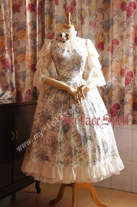 Surface Spell Gothic Middle Sleeves Dark Prints Lolita Dress