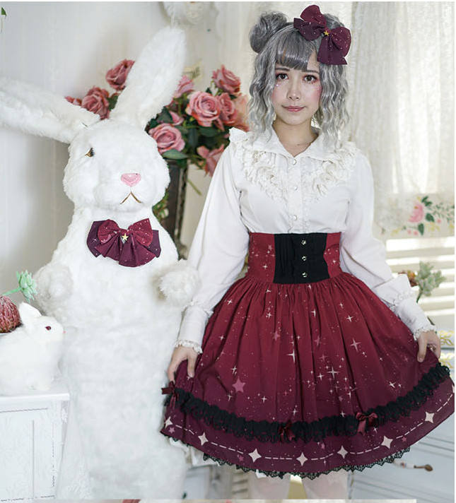 DianaStar Gradient Babydoll Lolita Dress Red OP 83CM In Stock-out