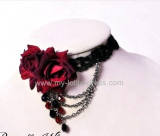 Double Roses Belts Lace Lolita Choker Gothic