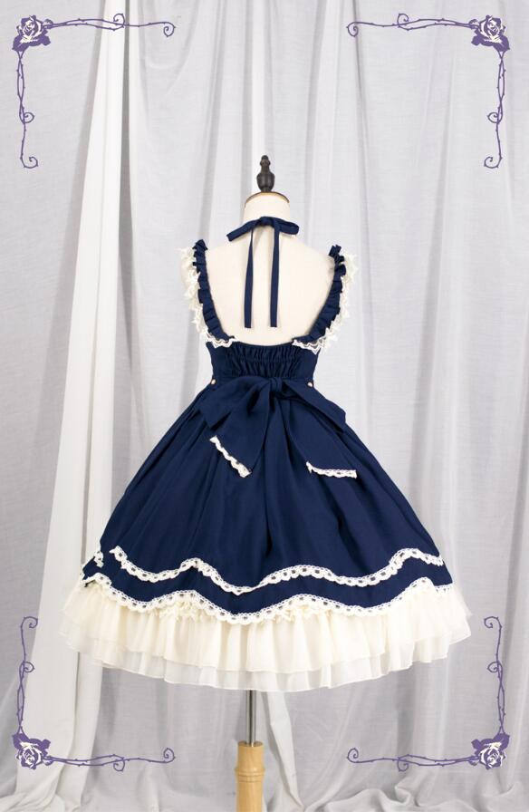 Halter Neckline Classic Lolita Jumper Dress -out