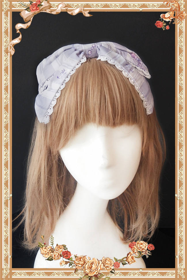 Maid's room~ Sweet Printed JSK Dress+Headbow -Ready In Stock