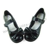 Black Bow Hearts Lolita Shoes