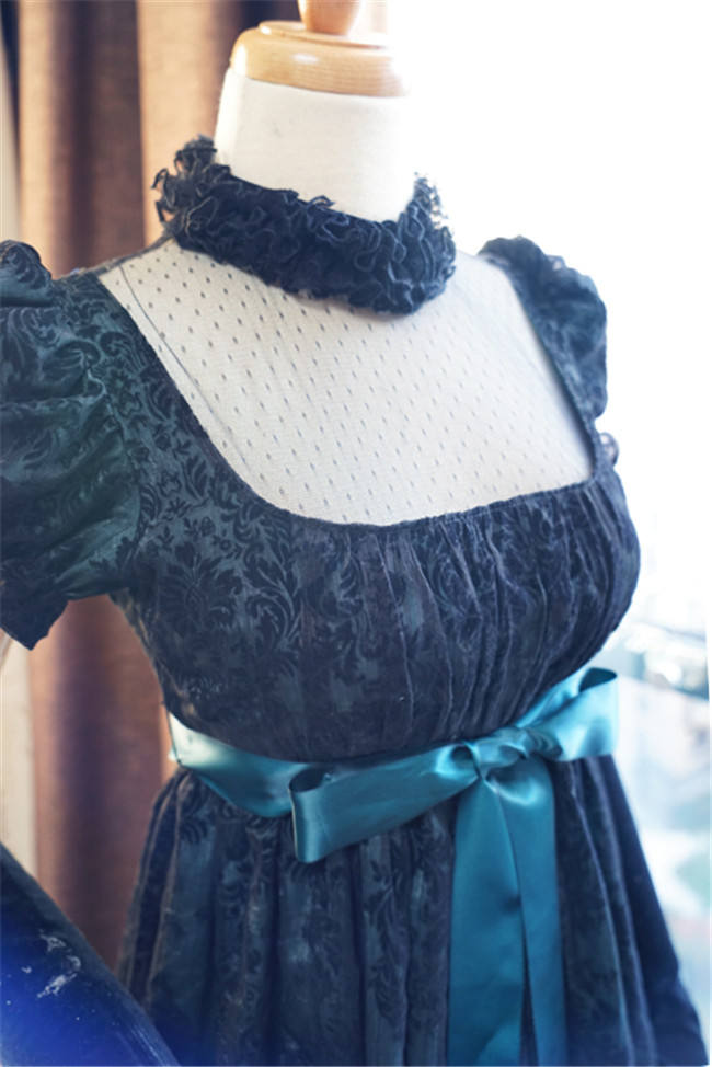 Josephine~ Gothic Chiffon Lolita High Waist Jumper Green XL - In Stock