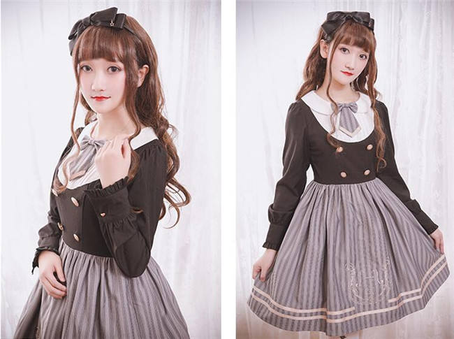 Magic Music School~ College Style Bass Embroidery Lolita OP Dress