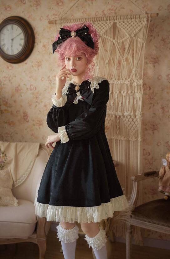 Fleurs Avec Echo&Annabel~ Velvet Lolita OP Dress -OUT