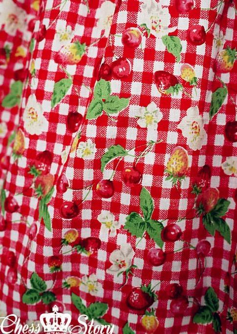Summer Cherries Strawberry Lolita JSK 3 Colors + Apron