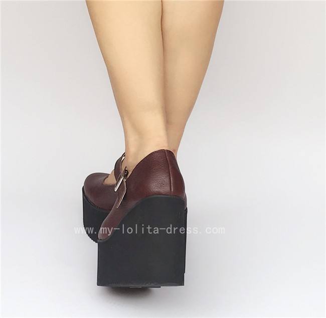 Girls Matte White Lolita High Platform Classic Shoes