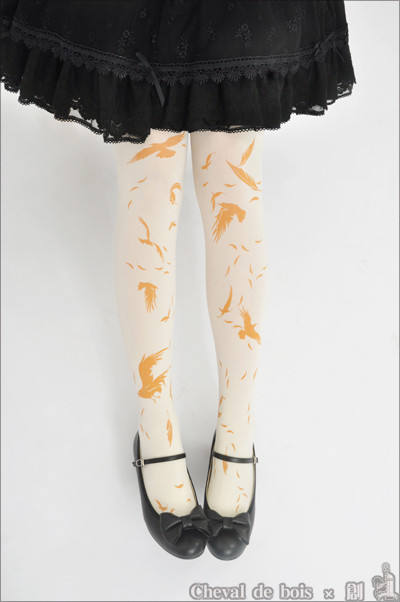 Cheval de Bois ***Shadow of Sparrow*** Lolita Tights -In Stock