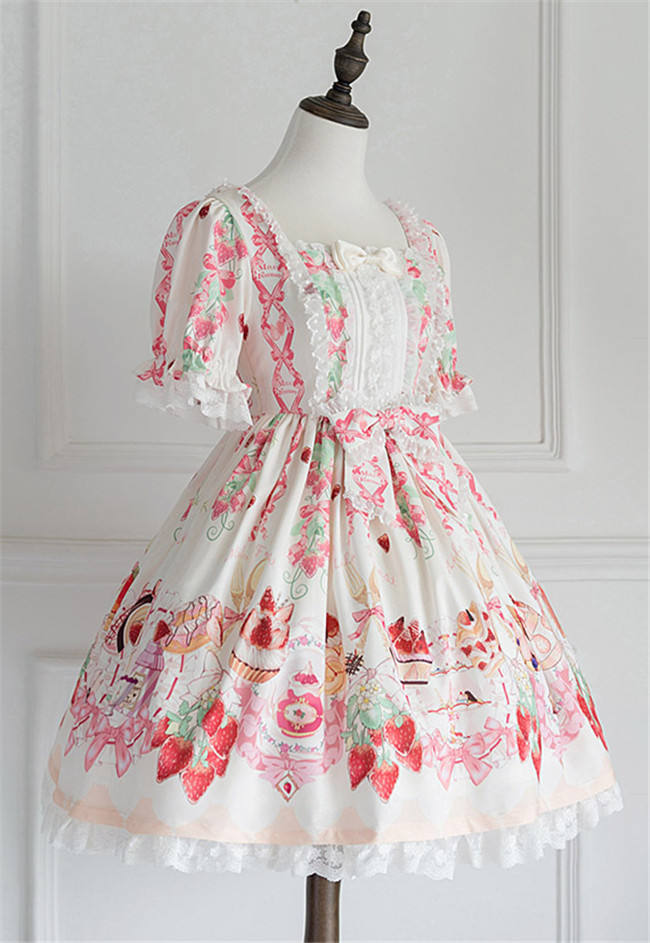 Strawberry Feast- Sweet Lolita OP Dress