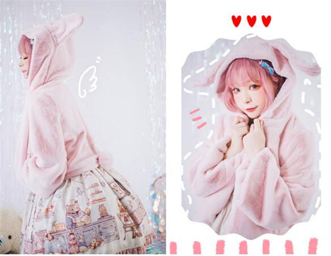 The Rabbit/The Bear~ Sweet Thickening Lolita Short Coat -Pre-order Closed