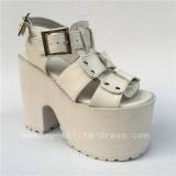 Beautiful White Matte Dots Lolita High Platform Shoes