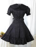 (Replica)Dream of Lolita Black Cotton Classic Lolita Dress Black M