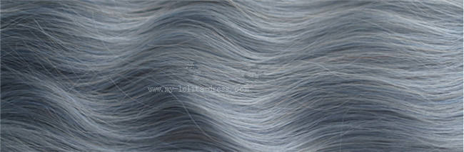 Sweet Big Wavy Daily Curls Gray Blue Lolita Wig 60cm