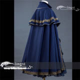 Royal College~ Embroidery Ouji Lolita Cape Black Thick Version out