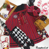 Pumpkin Cat ~Excellent Student~ Stripe Lolita OP/OP Fullset -Ready Made