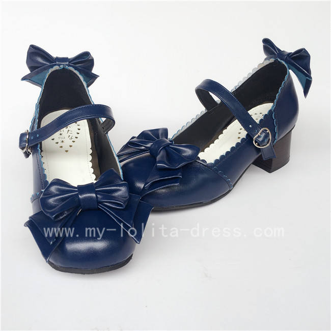 Light Coffee Bows Lolita Shoes