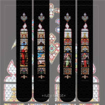 Ruby Rabbit ~ Stained Glass Thin Lolita Tights -Pre-order