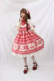Dessert Chef~ Sweet Lolita JSK With Detachable Apron -Ready Made Light Blue Size S - In Stock