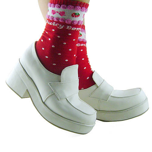 White Middle Heels Lolita Shoes