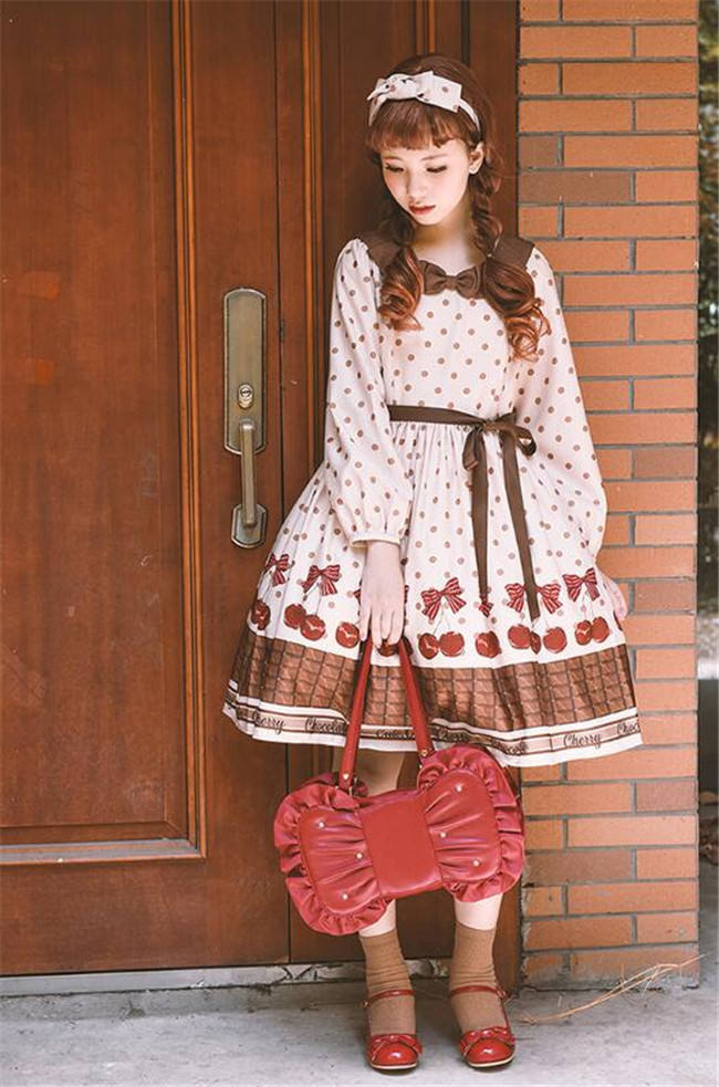 Cherry Chocolate~ Sweet Lolita OP/JSK -Pre-order Closed
