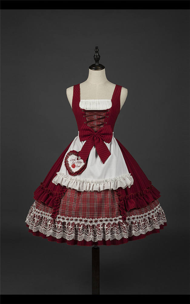 YUPBRO Lolita ~Little Red Riding Hood Soft Lolita JSK Fullset -Ready Made
