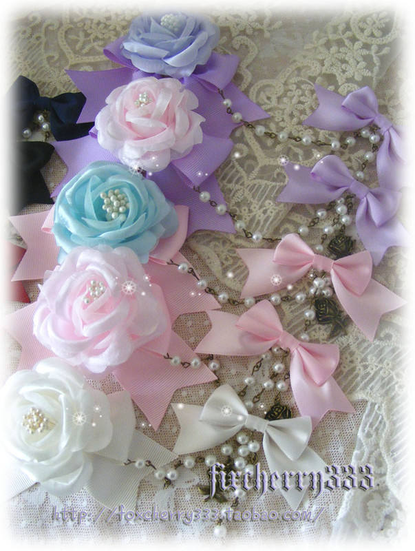 Sweet Rose and Bow Hairpin Set -In Stock