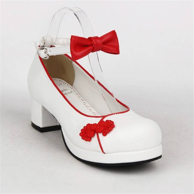 Angelic Imprint- Elegant Bow Embroidery Round/Square Heels Qi Lolita Shoes