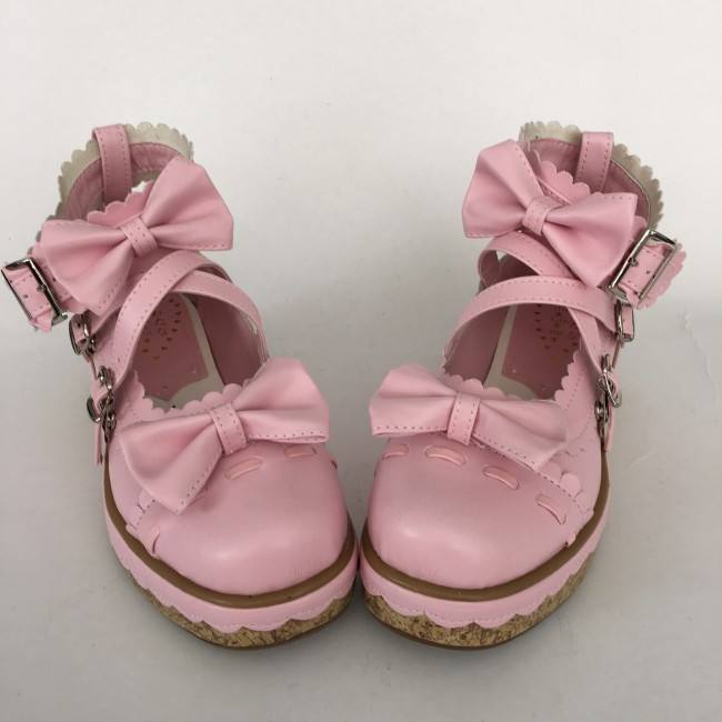 Shiny Purple Bows Lolita Shoes