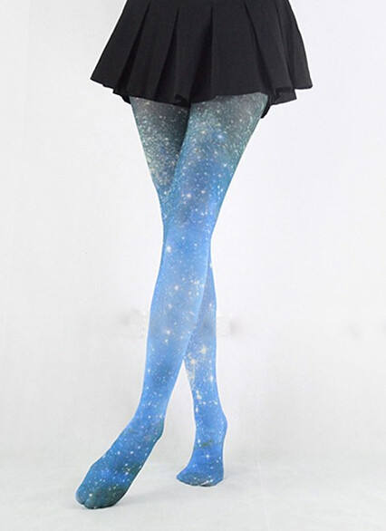 Japanese Sweet Starry Sky Prints Lolita Tights - IN STOCK
