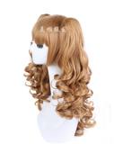 Golden Cake Roll Shaped Lolita Mid-length Wig With Sweet Two Ponytails