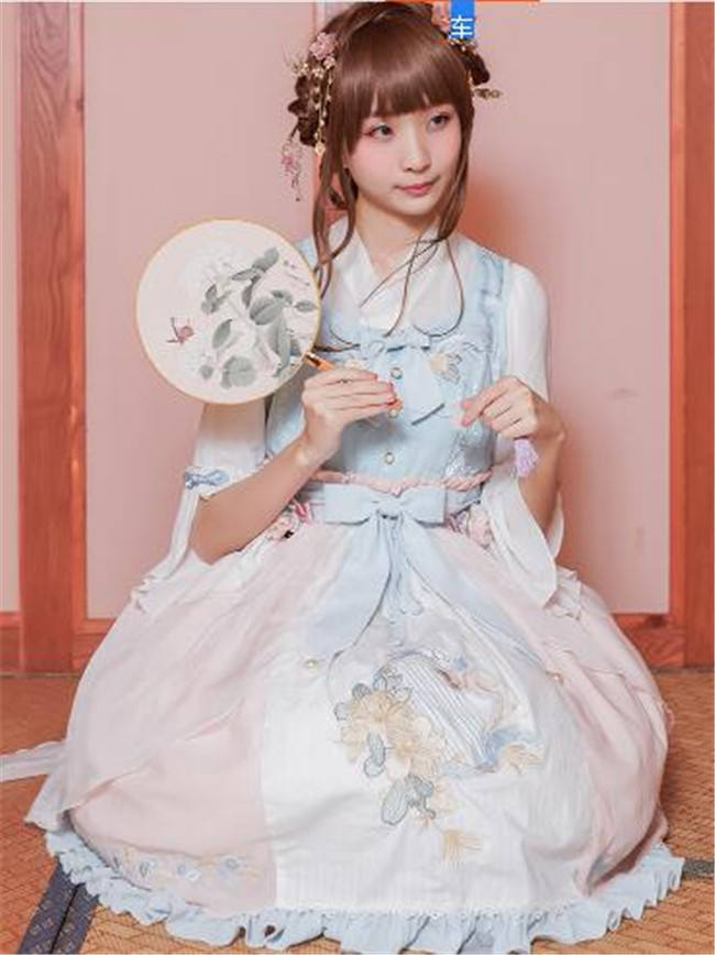 The Inlaid Harp ~Qi Lolita JSK Dress With Overskirt