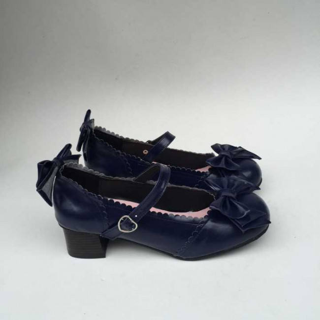 Light Coffee Bows Lolita Shoes