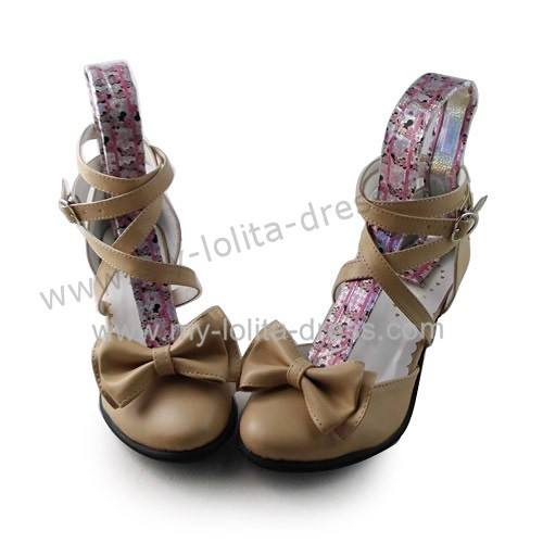 Navy Blue High Heel Girls Summer Lolita Sandals