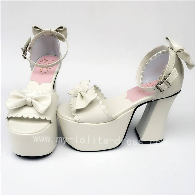 White Bows Lolita High Platform