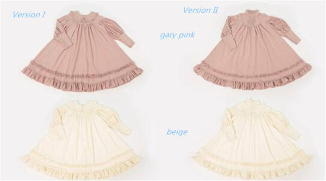 Vintage Unicolor Babydoll Style Peterpan Collar Lolita OP - Ready Made